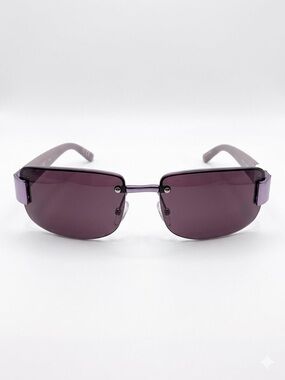 Nine West Y2K Purple Rimless Rectangle Sunglasses Gradient NWT